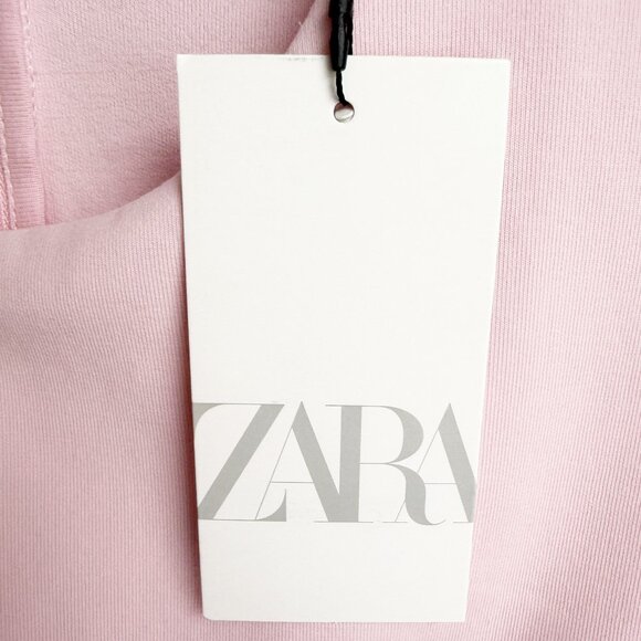 Zara Interlock Dress Pastel Pink NEW Sz L - Picture 3 of 6